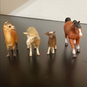 Animal Figurine Set - Horse, Sheep, Goat, Llama